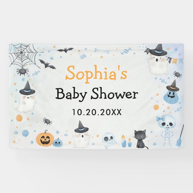 Halloween Ghost Baby Dusche Party Banner (Horizontal)