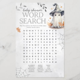 Halloween Ghost Baby Dusche Word Search Game