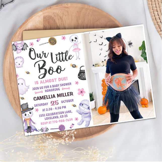 Halloween Ghost Baby Girl Dusche Party Foto Einladung (Von Creator hochgeladen)