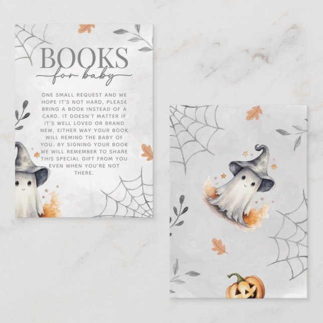 Halloween Ghost Baby Showbuchanfrage Begleitkarte (Vorne/Hinten)