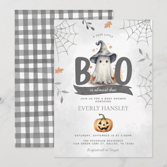 Halloween Ghost Baby Shower Einladung (Vorne/Hinten)