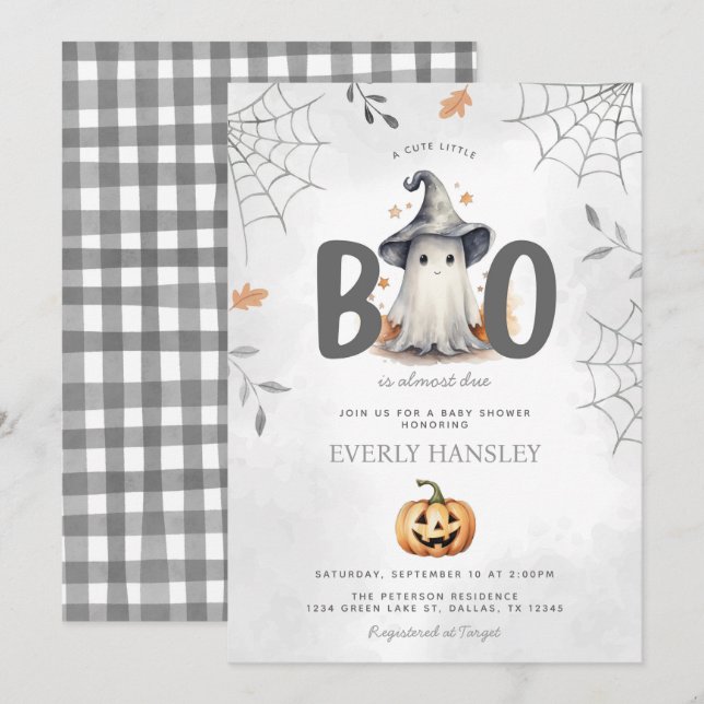 Halloween Ghost Baby Shower Einladung (Vorne/Hinten)