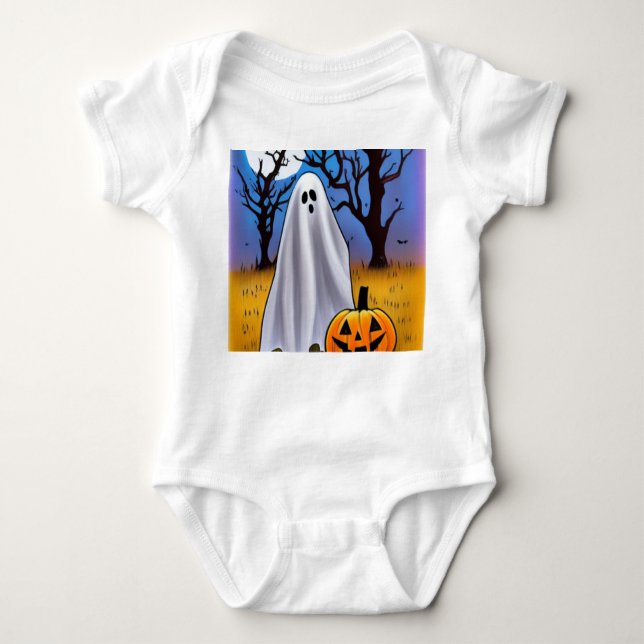 Halloween Ghost Baby Strampler (Vorderseite)