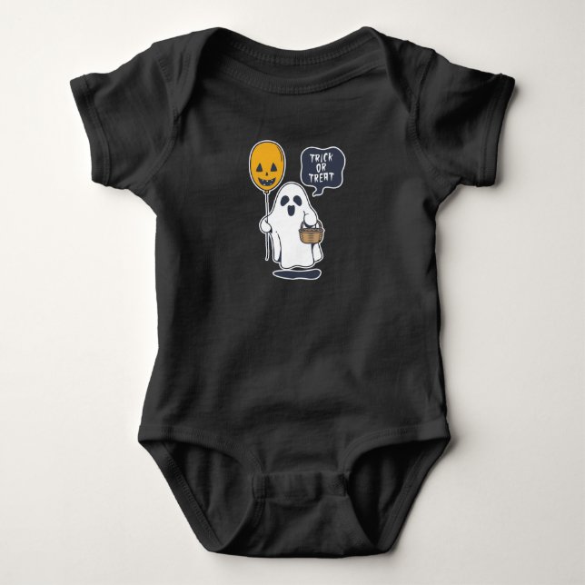Halloween Ghost Baby Strampler (Vorderseite)