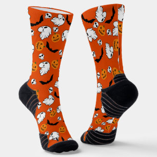 Halloween Ghost Bats Skull Pumpkin Socken