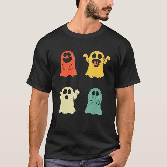 Halloween Ghost Beängstigend Vintag Retro Hallowee T-Shirt (Vorderseite)