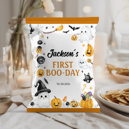 Halloween Ghost Birthday Party Chip Bag Wrapper Flyer