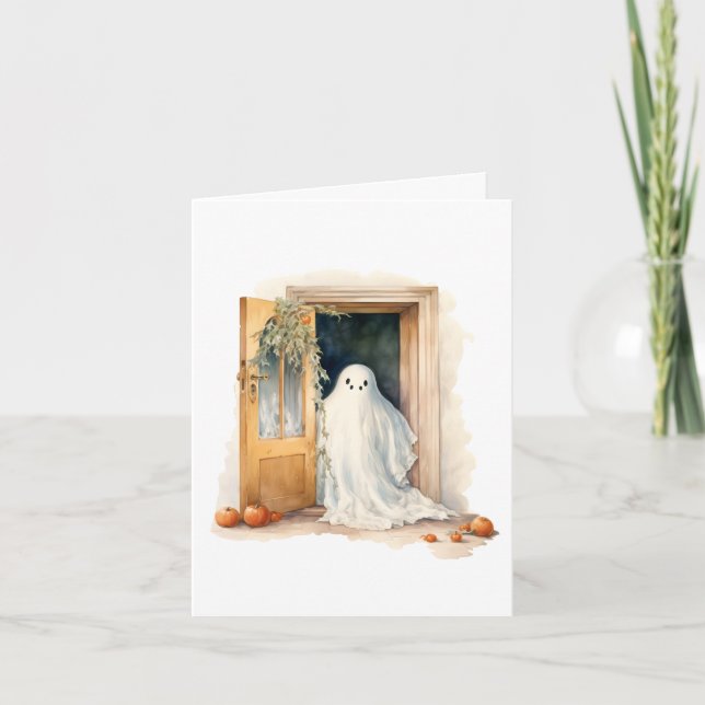 Halloween-Ghost-Blankenkarte (Vorderseite)