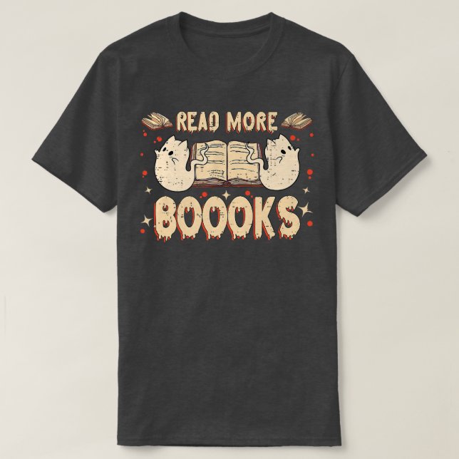 Halloween Ghost Boo Books Read Boooks Librarian C T-Shirt (Design vorne)