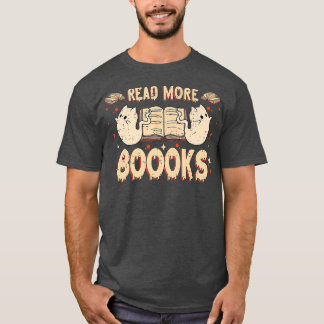 Halloween Ghost Boo Books Read Boooks Librarian C T-Shirt
