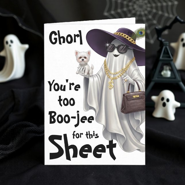 Halloween Ghost Boo Boujee Womens Happy Birthday Karte (Halloween Ghost Boo Boujee Women Happy Birthday Card
)