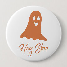 Halloween Ghost Boo Orange und White Button Button