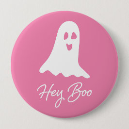 Halloween Ghost Boo Pink und White Button Button