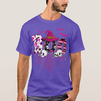 Halloween Ghost Boo Witch Hat Scare Away Breast Ca T-Shirt