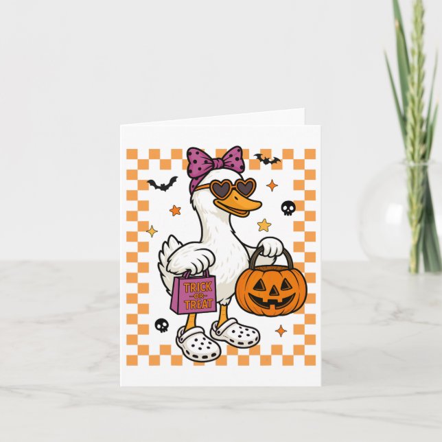 Halloween Ghost Bow Coquette Trick or Tree Karte (Vorderseite)