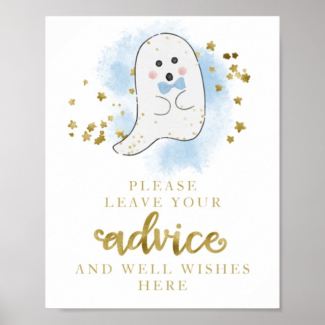 Halloween Ghost Boy Babydusche Hinweis Poster (Vorne)