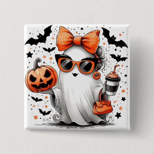 Halloween Ghost Button (Vorderseite)
