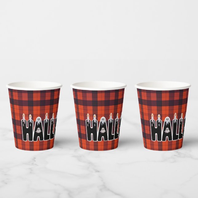 Halloween Ghost Candle Lettering Pappbecher (Multi)