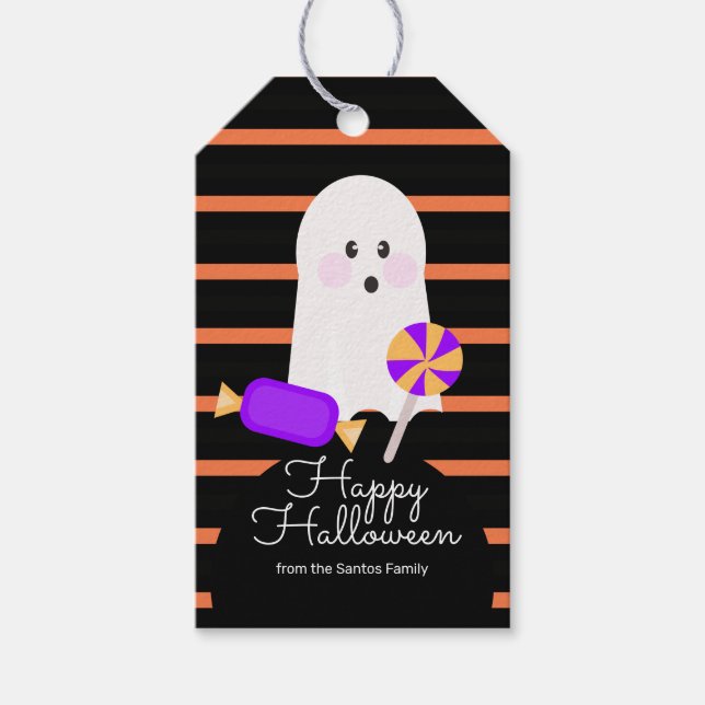 Halloween Ghost Candy Trick oder Treat Candy Geschenkanhänger (Vorderseite)