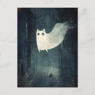 Halloween Ghost Cat Postkarte