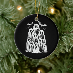 Halloween Ghost Cats Lover Fall Spooky Jahreszeit Keramik Ornament