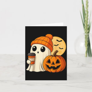 Halloween Ghost Coffee Pumpkin Spookkin Jahreszeit Karte