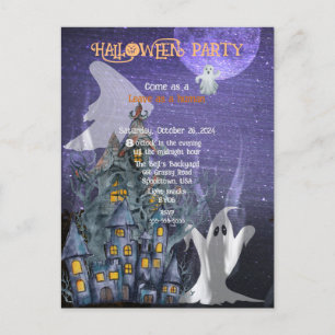 HALLOWEEN GHOST COSTUME-PARTY ANKÜNDIGUNGSPOSTKARTE