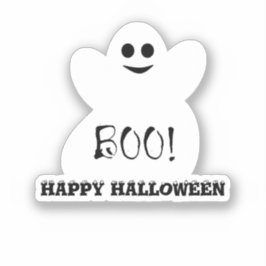 Halloween Ghost Custom-Cut Vinyl Sticker