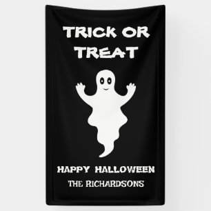 Halloween Ghost Custom Familienname Schwarz und We Banner