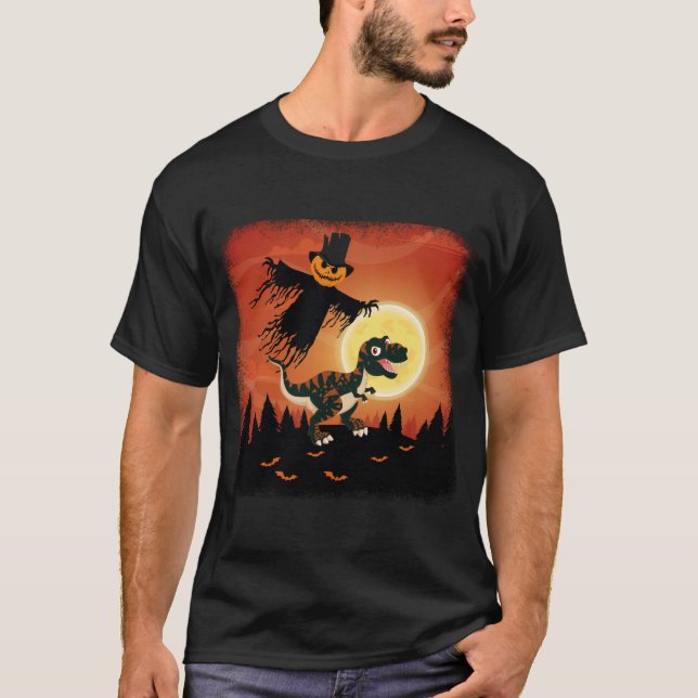 Halloween Ghost Dinosaur T rex Beängstigend T-Shirt (Vorderseite)