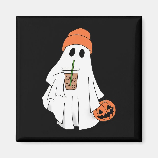 Halloween Ghost Drink Kaffee Geist Eiskaffee M Magnet (Vorne)