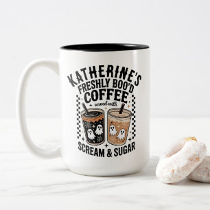 Halloween Ghost Freshly Boo'd Coffee Custom Zweifarbige Tasse