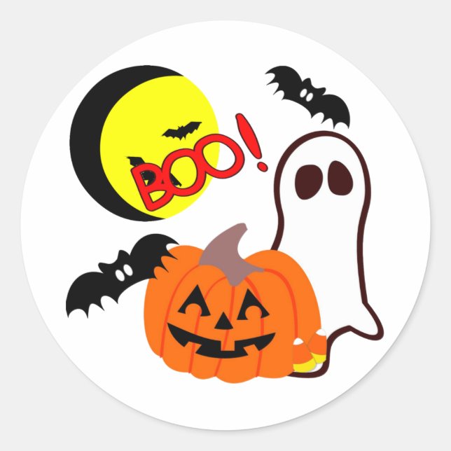 Halloween Ghost Friends Runder Aufkleber (Vorderseite)