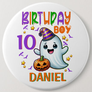 Halloween Ghost Geburtstag Junge Spooky Party Desi Button