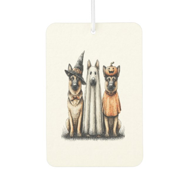 Halloween Ghost German Shepherd Dog Autolufterfrischer (Vorderseite)