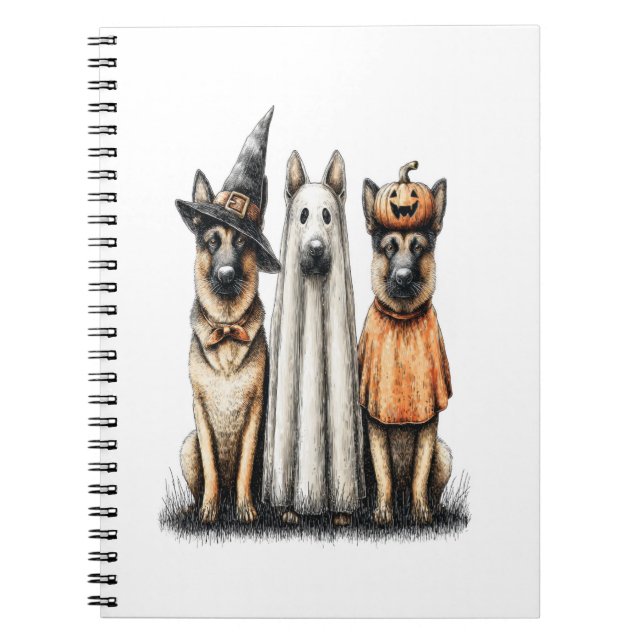 Halloween Ghost German Shepherd Dog Notizblock (Vorderseite)