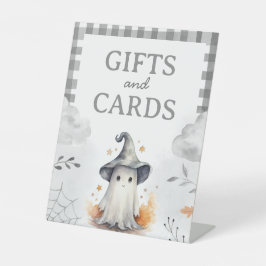 Halloween-Ghost-Geschenk und Kartentisch-Zeichen Sockelschild