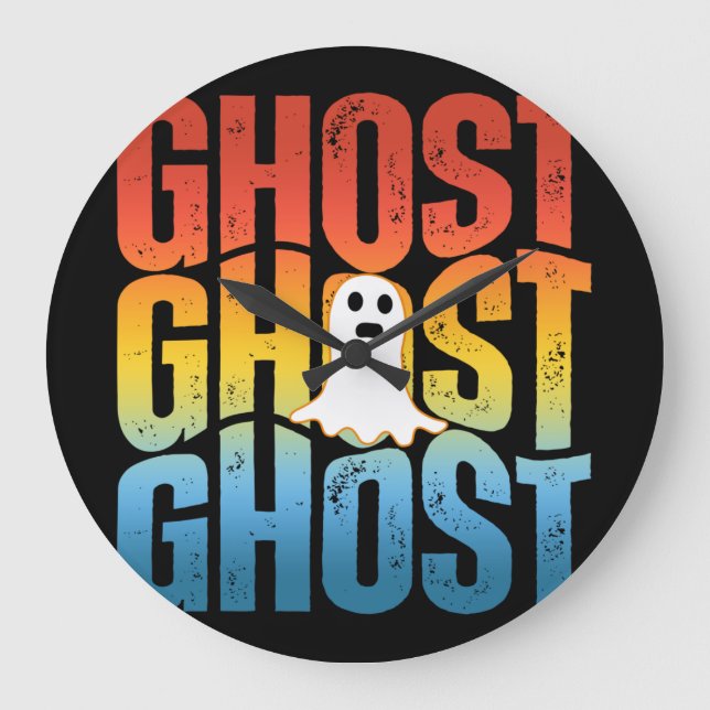 HALLOWEEN GHOST GHOST GHOST GROßE WANDUHR (Vorderseite)