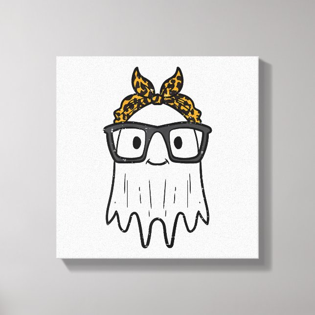 Halloween Ghost Glasses Niedlich Leinwanddruck (Vorderseite)