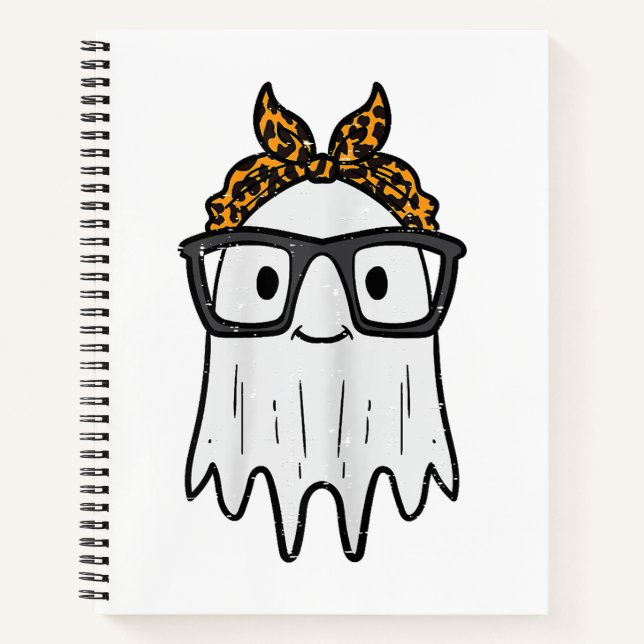 Halloween Ghost Glasses Niedlich Notizbuch (Vorderseite)