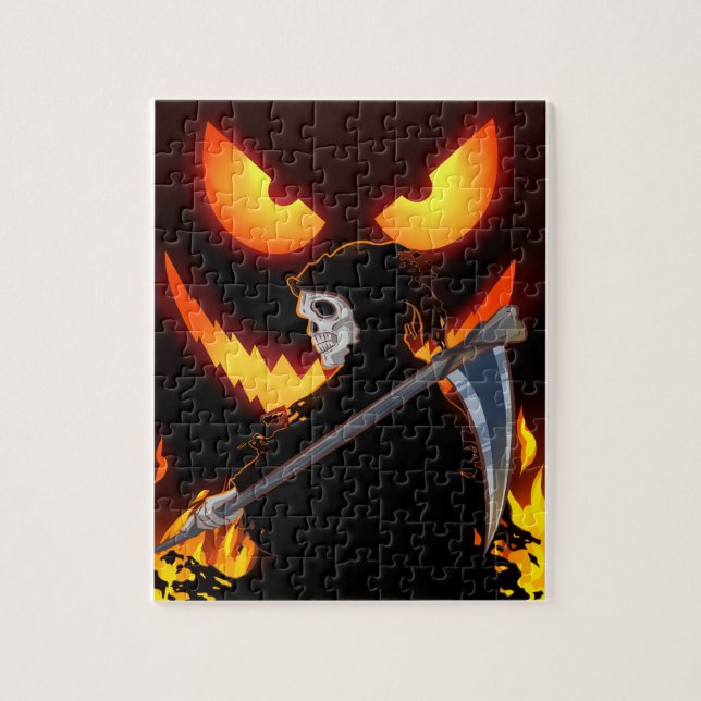 Halloween Ghost Grim Sensenmann Flame (Vertikal)