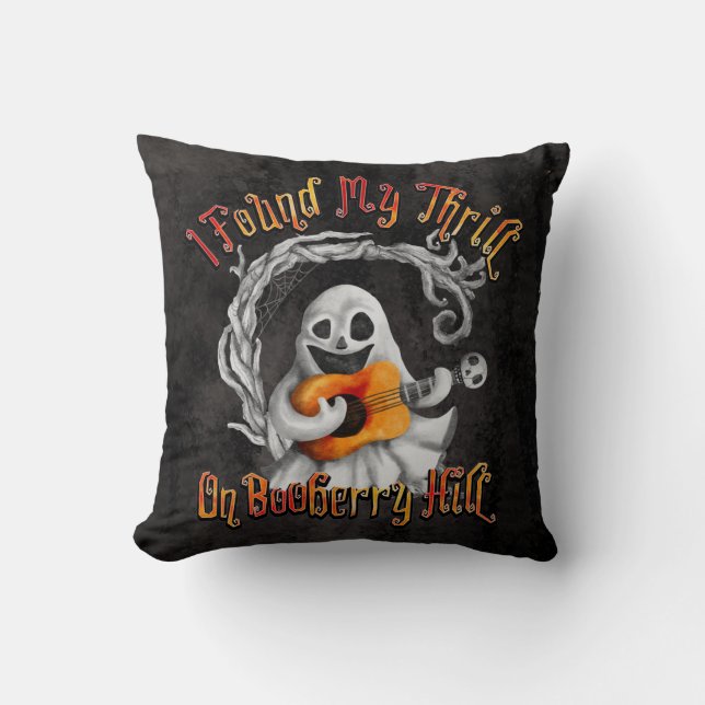 Halloween Ghost Guitar Booberry Hill Kissen (Vorderseite)