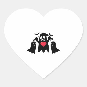 Halloween Ghost Heart Ghost Halloween Geister Herz-Aufkleber