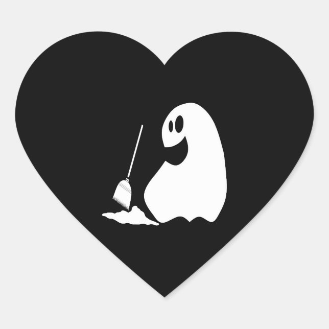 Halloween Ghost Herz-Aufkleber (Vorderseite)