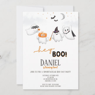 Halloween Ghost Hey Boo Birthday Party Einladung