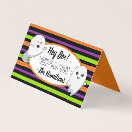 Halloween Ghost "Hey Boo" Leckerei Beutel Topper Visitenkarten