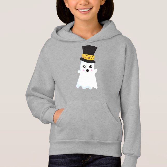 Halloween, Ghost, Hut, Boo, Trick oder Trete Hoodie (Vorderseite)