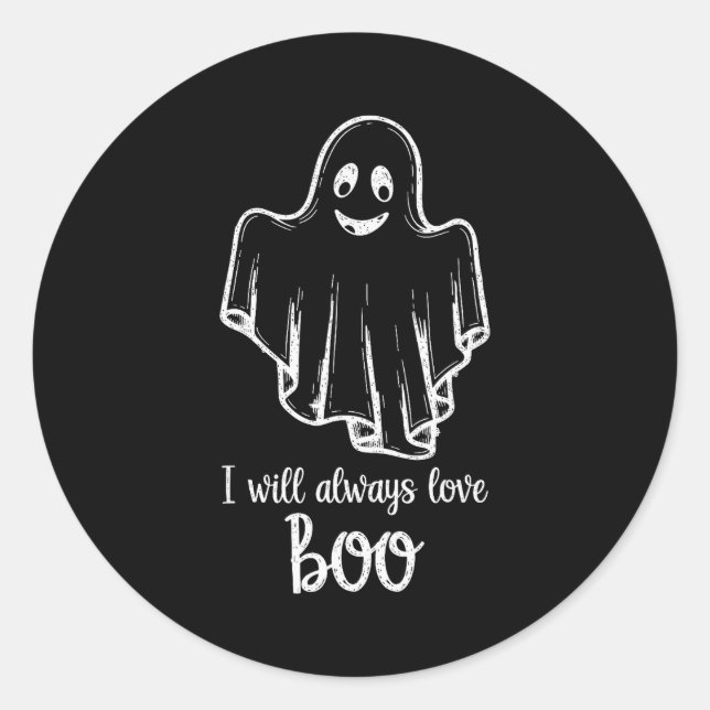 Halloween Ghost I Will Always Love Boo  Runder Aufkleber (Vorderseite)