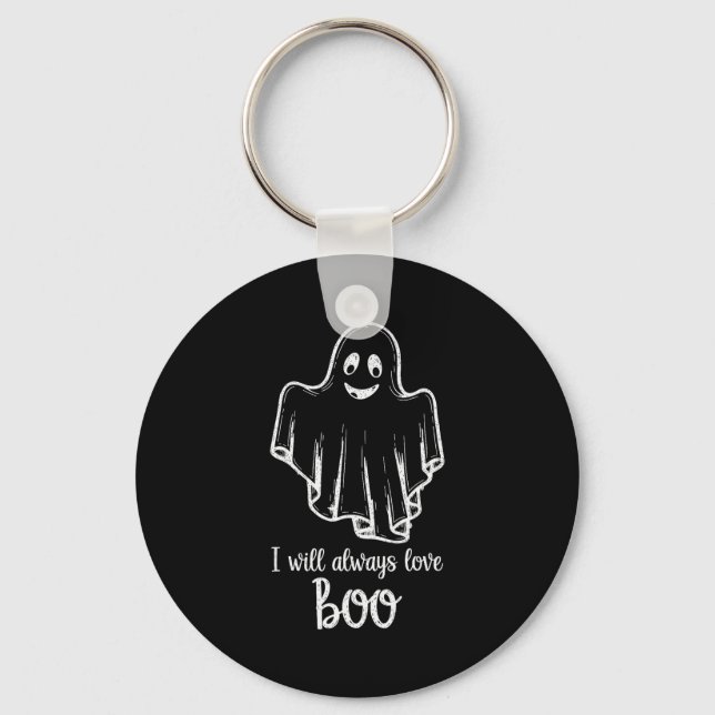 Halloween Ghost I Will Always Love Boo  Schlüsselanhänger (Vorderseite)