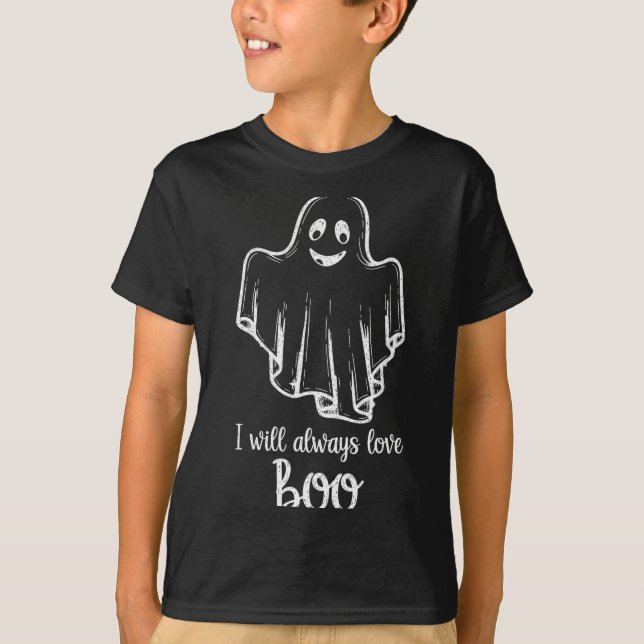 Halloween Ghost I Will Always Love Boo  T-Shirt (Vorderseite)